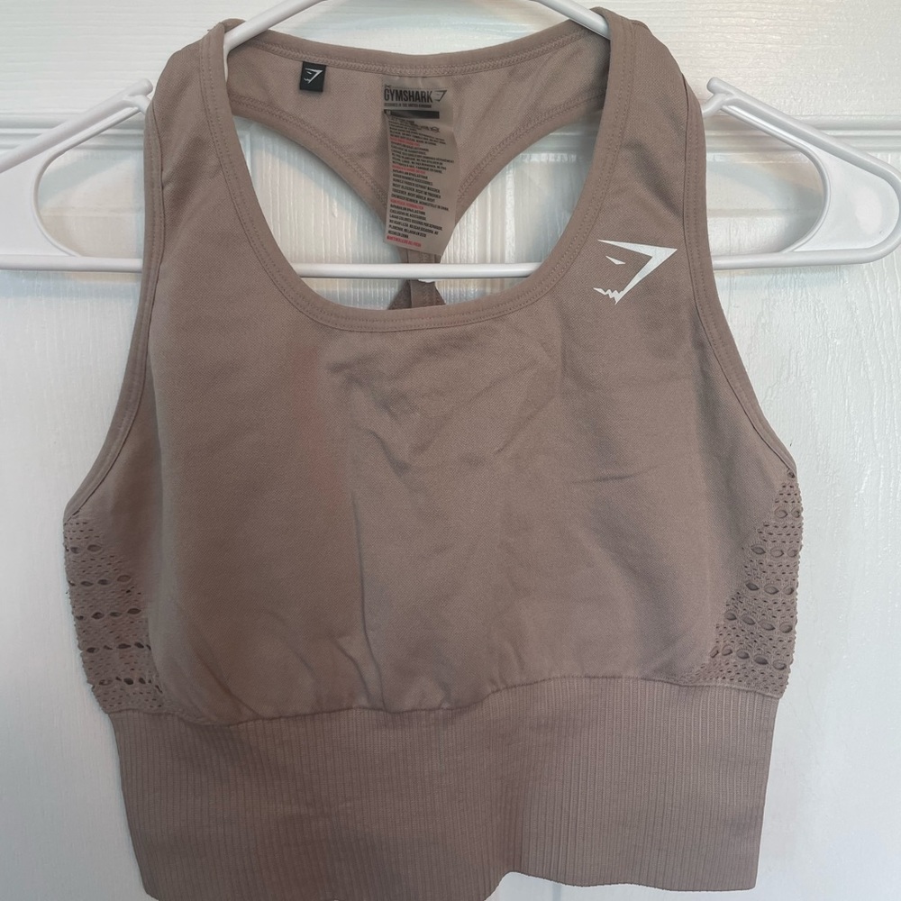 Gymshark Energy Seamless Crop Vest - Taupe (no pads)